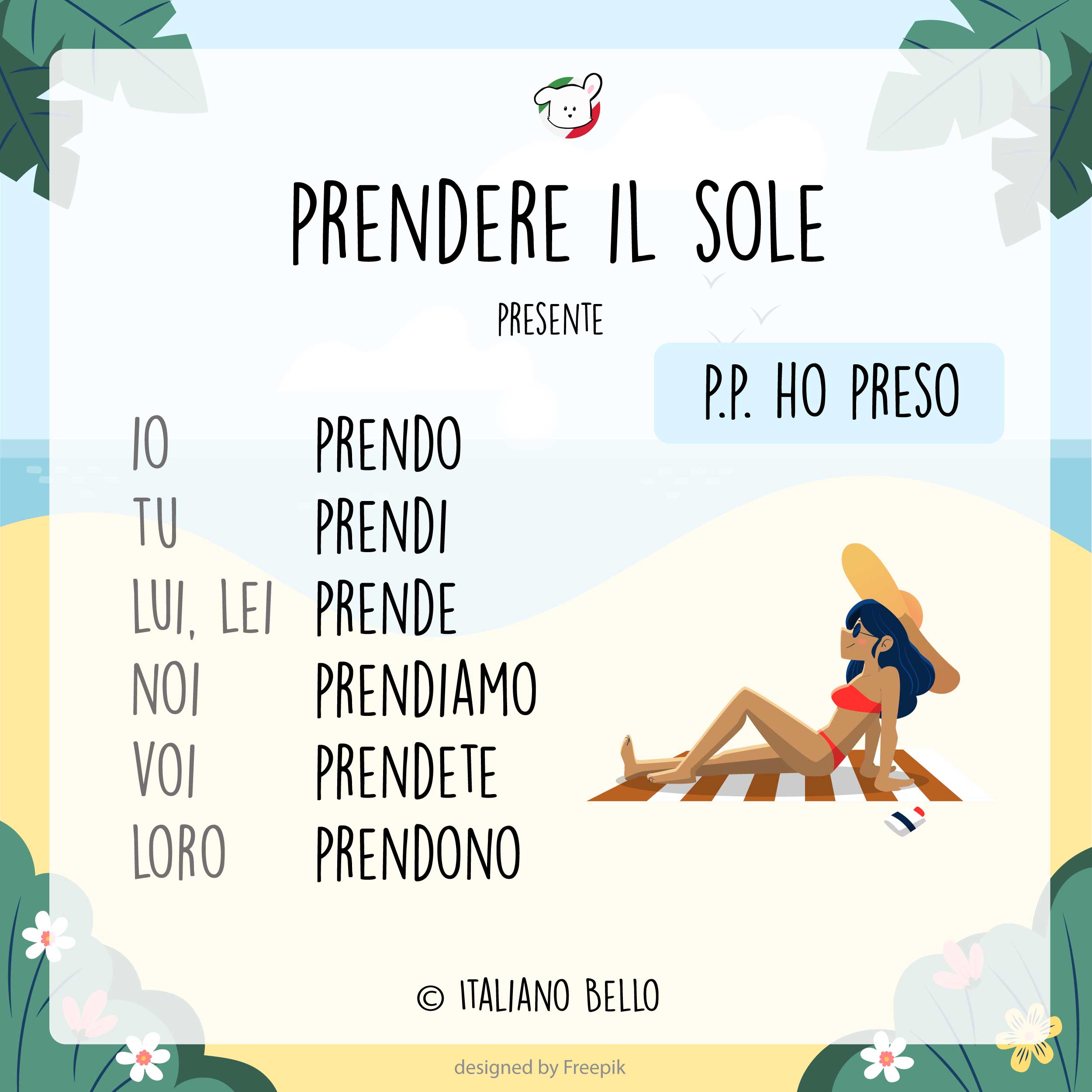 prendere il sole | Italian Picture Dictionary