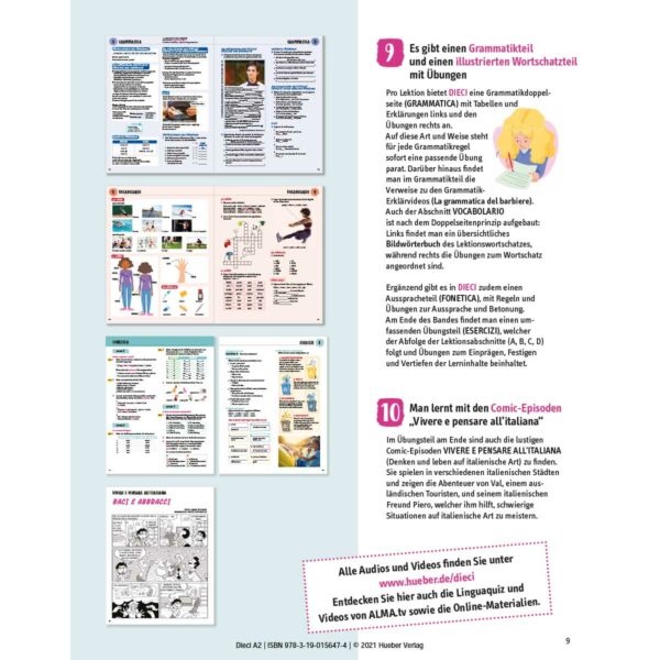 Hueber Dieci a2 Specimen 4 | Dieci A2 - Buch + interaktives eBook (deutsche Ausgabe)