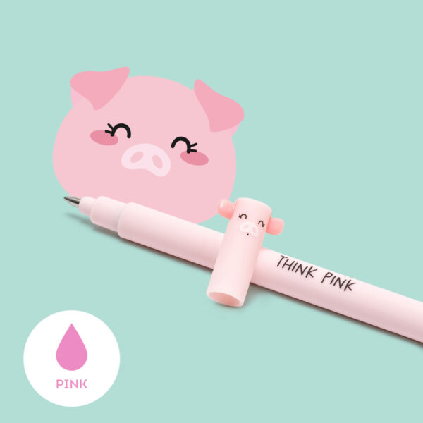 LEGAMI Loeschbarer Gelstift Piggy – Tinte in pink | Löschbarer Gelstift Piggy – pink