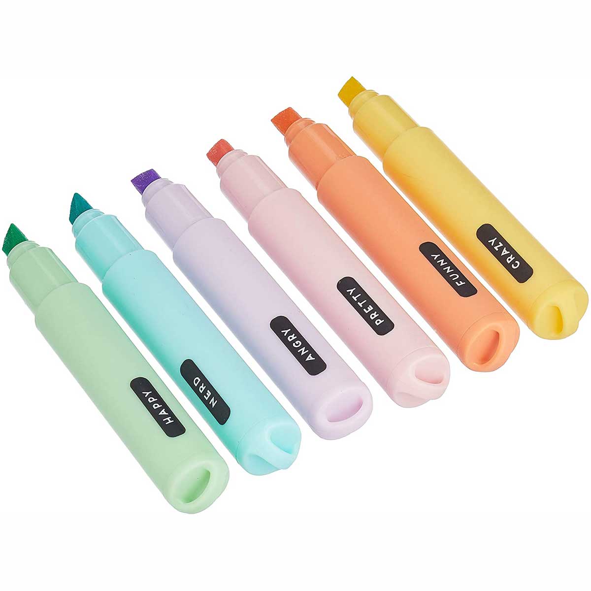 Set of 6 Mini Highlighters Legami Teddy's Style Yellow/peach/pink