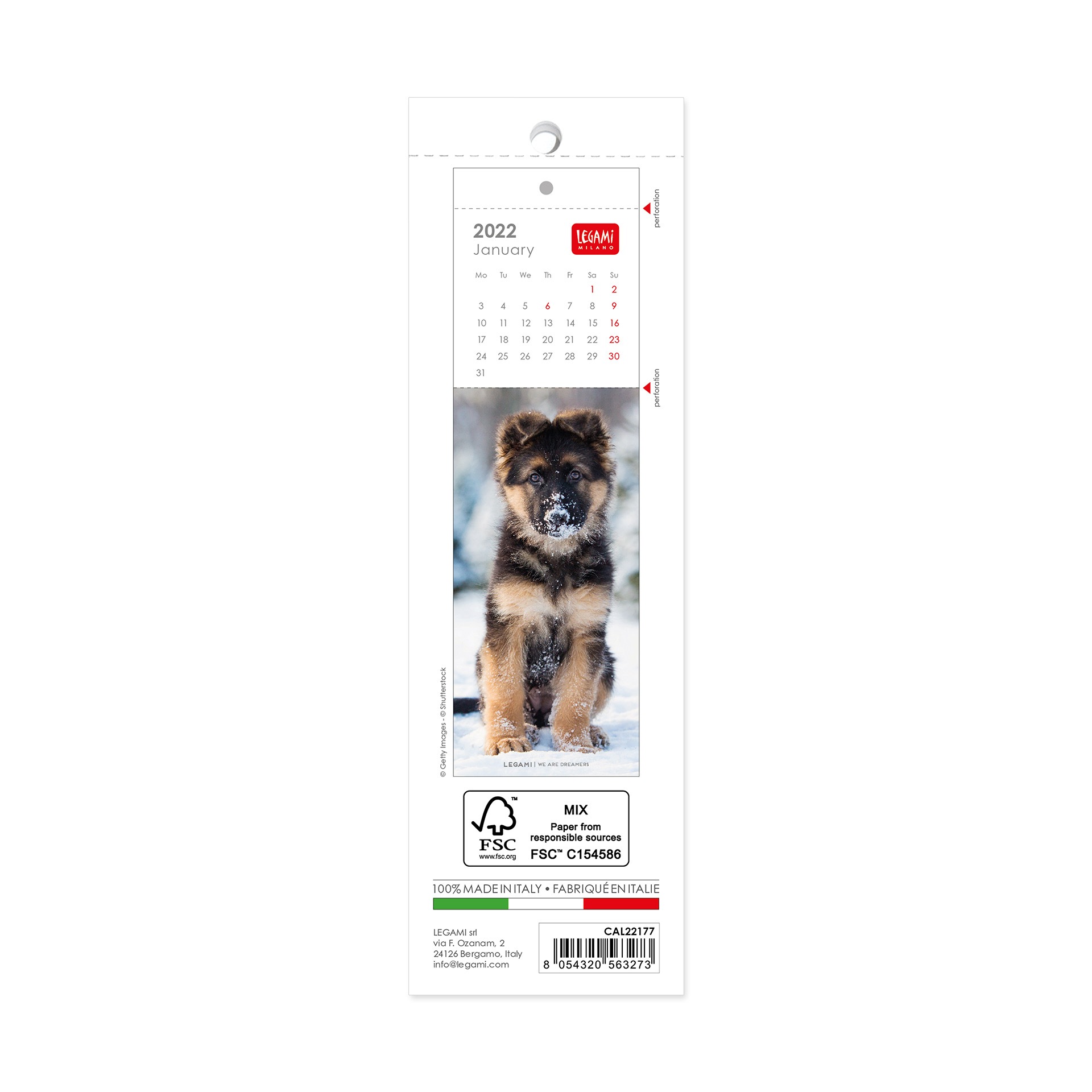 Puppies Calendrier de table 2022 Legami 12 x 14,5 cm
