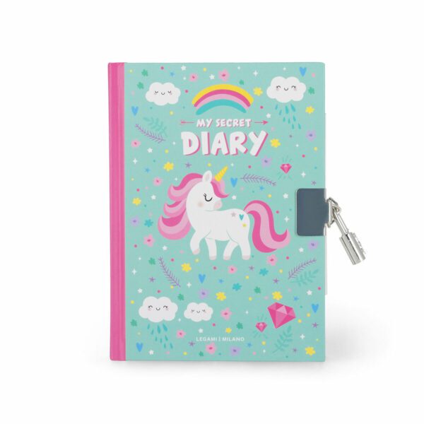 LEGAMI Secret Diary with Padlock Unicorn