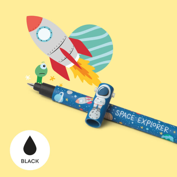 LEGAMI Loeschbarer Gelstift Astronaut – schwarze Tinte | Löschbarer Gelstift Astronaut – schwarz