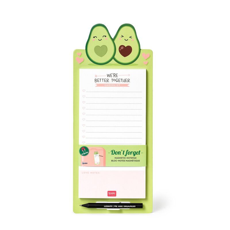 LEGAMI Magnetischer Notizblock Avocado 2 | Geschenkideen für Avocado-Liebhaber