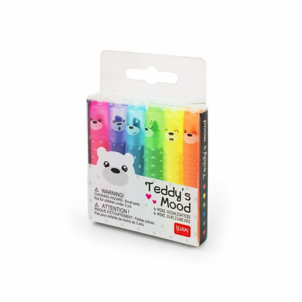 LEGAMI Mini Textmarker Teddys Mood Multicolor 2 | Mini-Textmarker Teddy's Mood – Multicolor