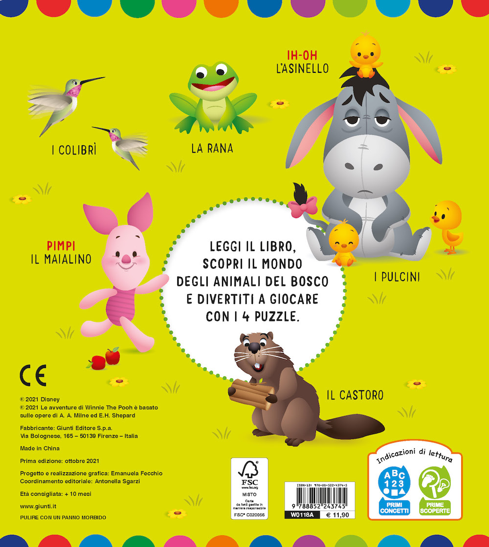 Disney Libri – Libro Maxi Puzzle Animali del bosco Back | Italian children books
