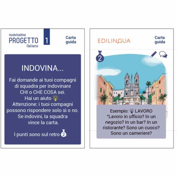 Edilingua Gioco di società Nuovissimo Progetto italiano 1 Carte 2 | Gioco di società Nuovissimo Progetto italiano 1 (A1-A2)