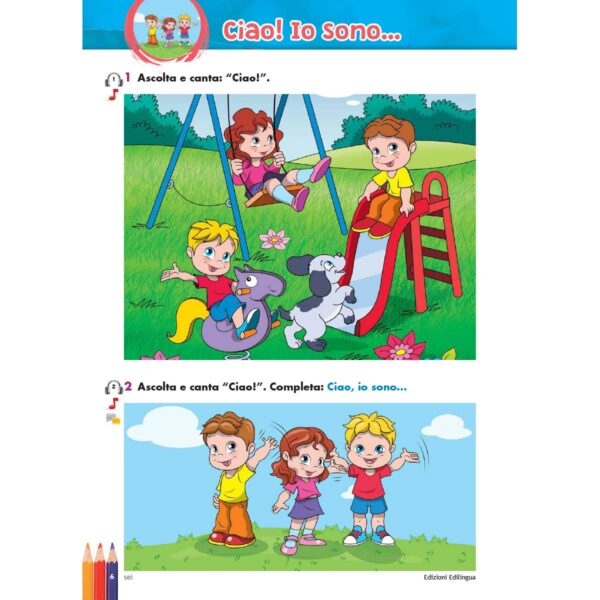 Piccolo e forte A Unita Introduttiva 1 e 2 PDF sfogliabile 6 | Piccolo e forte! A (per bambini di 4-6 anni)