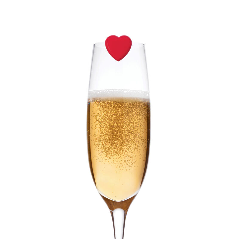 LEGAMI Love is in the Glass Set mit 6 Glasmarkierern Herzchen 2 | Geschenkideen zum Valentinstag
