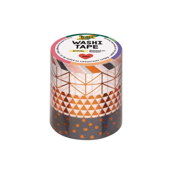 folia Washi Tape Hotfoil Copper Set of 4