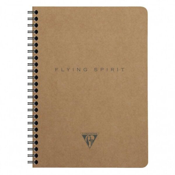 Clairefontaine Flying Spirit Notebook Brown with Double Spiral – A5 lined