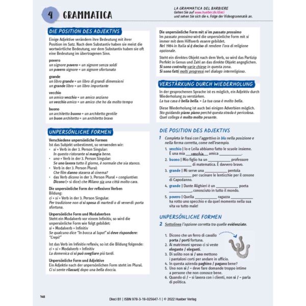 Hueber Dieci B1 Übungen Leseprobe 1 | Dieci B1 + interaktives eBook (deutsche Ausgabe)