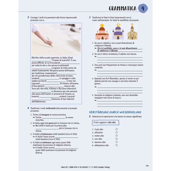 Hueber Dieci B1 Übungen Leseprobe 2 | Dieci B1 + interaktives eBook (deutsche Ausgabe)
