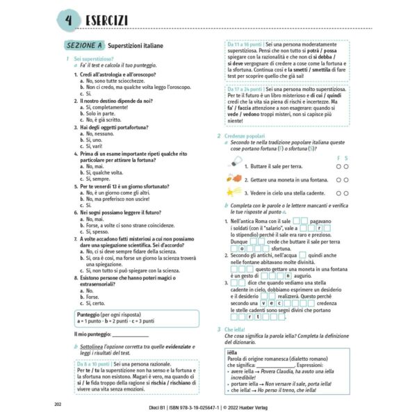 Hueber Dieci B1 Übungen Leseprobe 5 | Dieci B1 + ebook interattivo (versione tedesca)