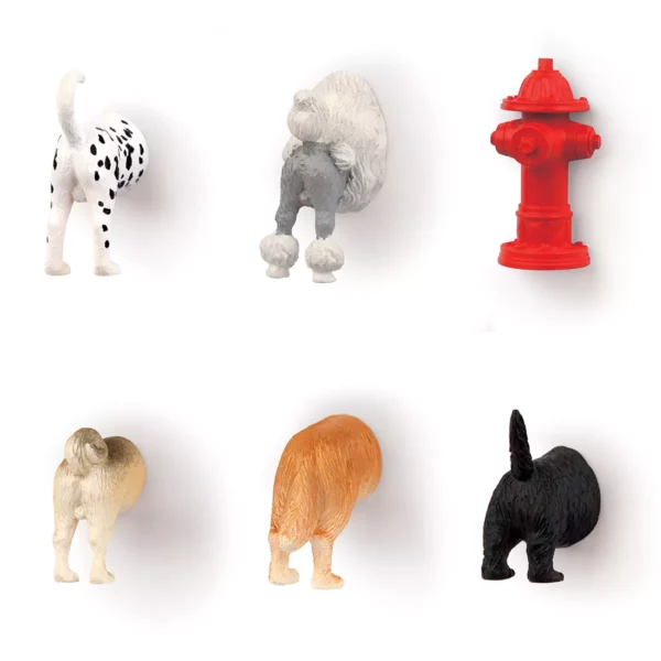 KIKKERLAND Fridge Magnets Dog Butts – Set of 6 Magnets