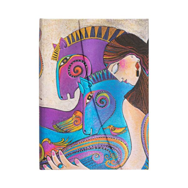 Paperblanks Notizbuch Maria and Mares Mystische Pferde – Midi Cover | Maria and Mares: Lo Spirito del Cavallo – Taccuino Midi (18×13 cm), a righe