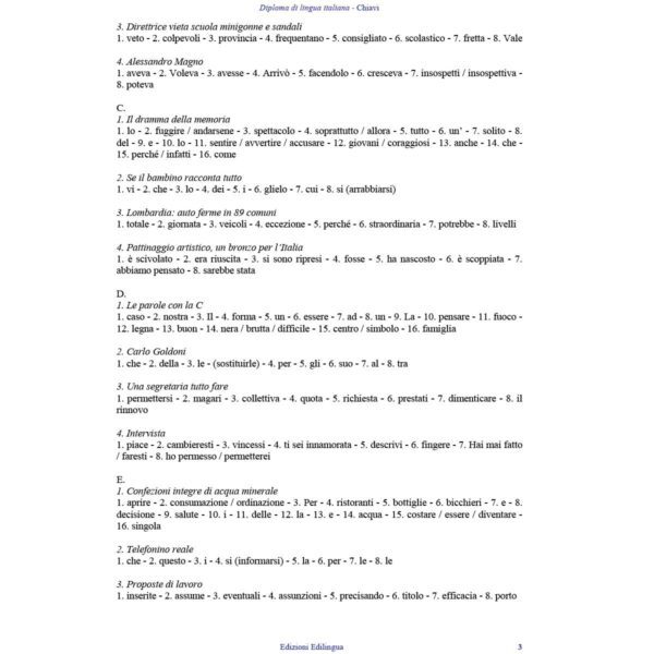 Edilingua Diploma di lingua italiana Chiavi 3 | Diploma di lingua italiana B2 – Chiavi