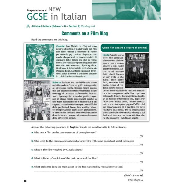 Edilingua Preparazione al NEW GCSE in Italian Alcune pagine 6 | Preparazione al NEW GCSE in Italian (A2-B1)