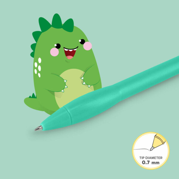LEGAMI Leuchtender Kugelschreiber mit Dino 3 | Penna a Sfera Luminosa con Dinosauro – Writing is Magic