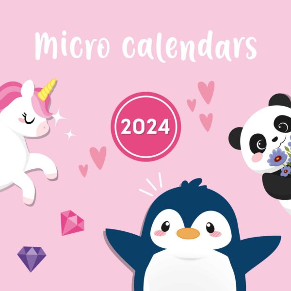 LEGAMI Cutie Animals Mikro Tischkalender 2024 – 58 x 53 cm 2 | Cutie Animals Mikro-Tischkalender 2024 – 5,8 x 5,3 cm