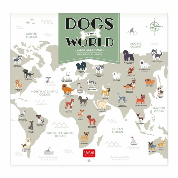 LEGAMI Dogs of the World Wandkalender 2023