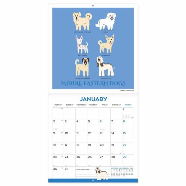 LEGAMI Dogs of the World Wandkalender 2023 – 18 x 18 cm 2 | Dogs of the World Wandkalender 2023 – 18 x 18 cm