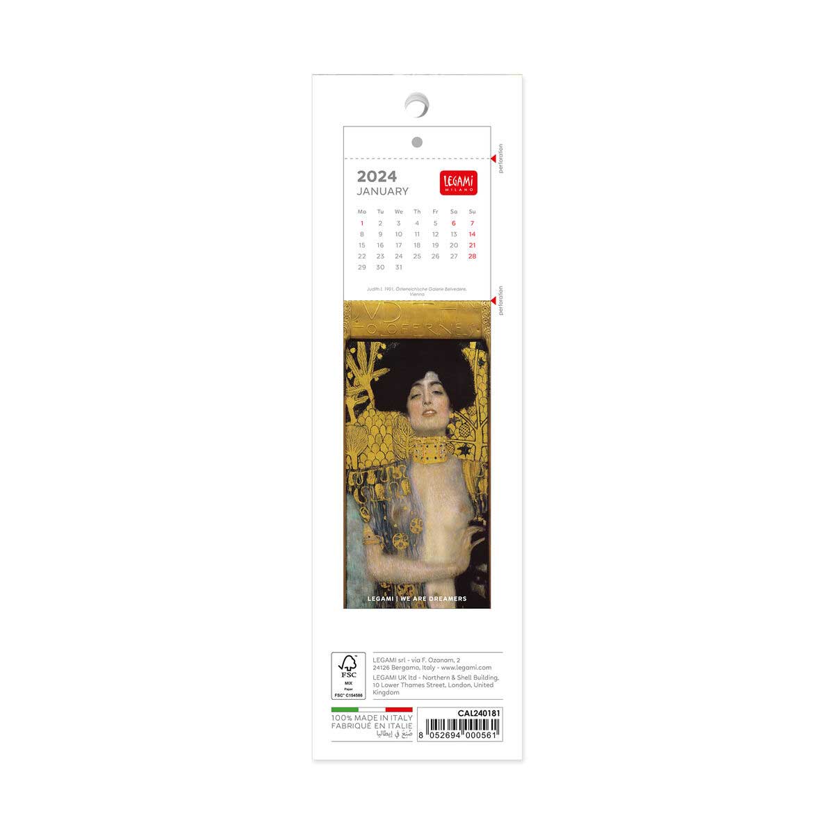 LEGAMI Calendario Segnalibro Gustav Klimt 2024