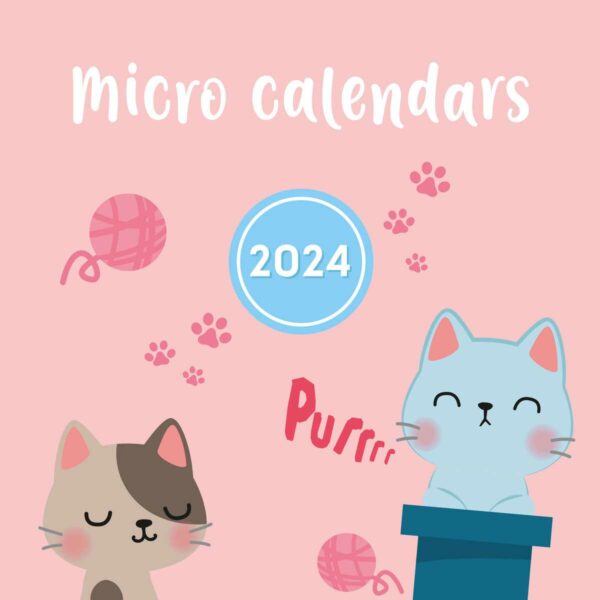 LEGAMI Kaetzchen Mikro Tischkalender 2024 – 58 x 53 cm 2 | Kätzchen Mikro-Tischkalender 2024 – 5,8 x 5,3 cm