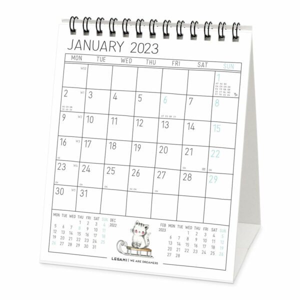 LEGAMI Life is better with Cats Tischkalender 2023 – 12 x 145 cm 2 | Life is better with Cats Tischkalender 2023 – 12 x 14,5 cm