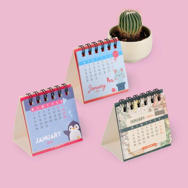 LEGAMI Mikro Tischkalender 2024 | Cutie Animals Mikro-Tischkalender 2024 – 5,8 x 5,3 cm
