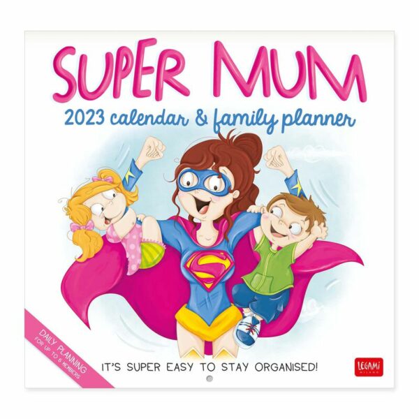 LEGAMI Super Mum Wandkalender und Familienplaner 2023