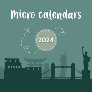 LEGAMI Travel Mikro Tischkalender 2024 – 58 x 53 cm 2 | Notizhefte, Stifte, Kalender und mehr