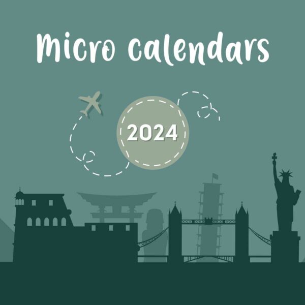 LEGAMI Travel Mikro Tischkalender 2024 – 58 x 53 cm 2 | Travel Micro Desk Calendar 2024 – 5,8 x 5,3 cm