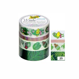 folia Washi Tape Hotfoil Irisierend Grün 4er-Set