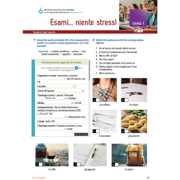 the new italian project 2A specimen 21 | The new Italian Project 2a (Libro dello studente + Quaderno + esercizi interattivi + DVD + CD)