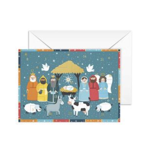 Advent calendar card nativity scene