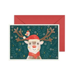 Advent calendar card reindeer