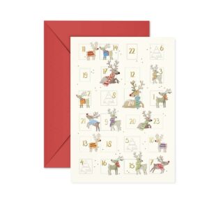 Advent calendar card reindeers