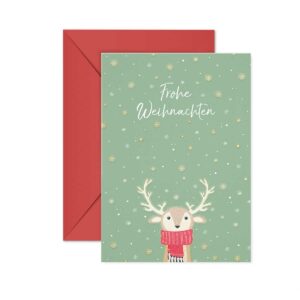 Christmas card moose glitter effect