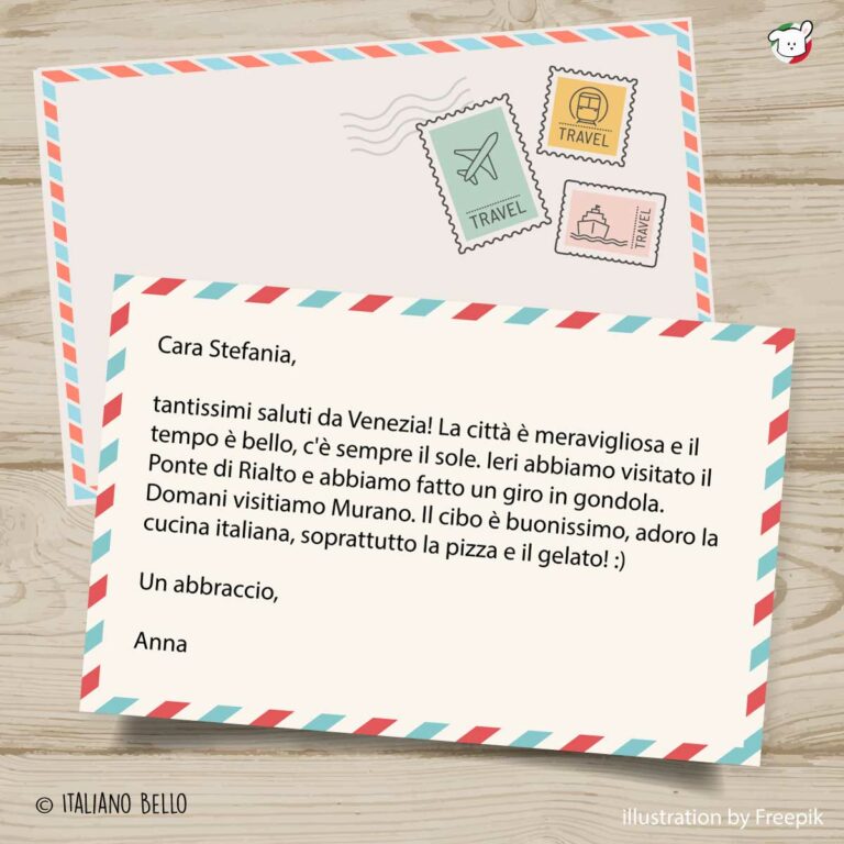 Scrivere una cartolina in italiano