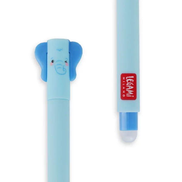 LEGAMI Loeschbarer Gelstift Elefant – blaue Tinte 2 | Löschbarer Gelstift Elefant – blau
