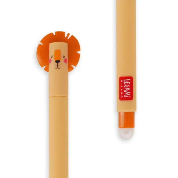 LEGAMI Loeschbarer Gelstift Loewe – orangefarbene Tinte 2 | Löschbarer Gelstift Löwe – orange