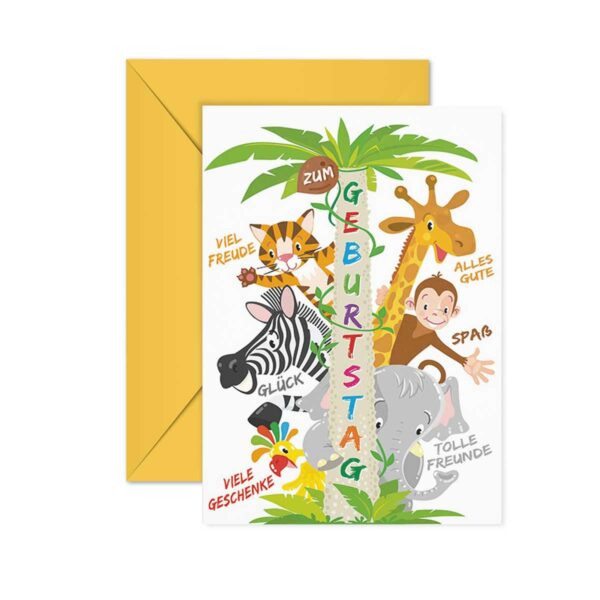 Dschungel-Kinder-Geburtstagskarte