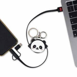 LEGAMI Charge N Roll Aufrollbares 3 in 1 Ladekabel – Panda 3 | Gift ideas for panda fans