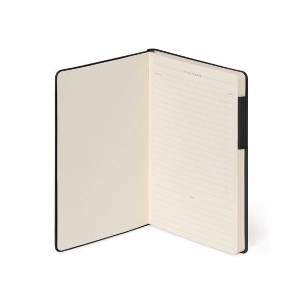 LEGAMI My Notebook – Liniertes Notizbuch Medium 13×21 cm in schwarz 2 | My Notebook – Lined Notebook Medium (13×21 cm) in Black