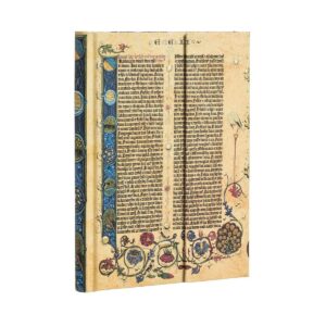 Paperblanks Notizbuch Gutenberg-Bibel Genesis – Midi (18×13 cm), liniert