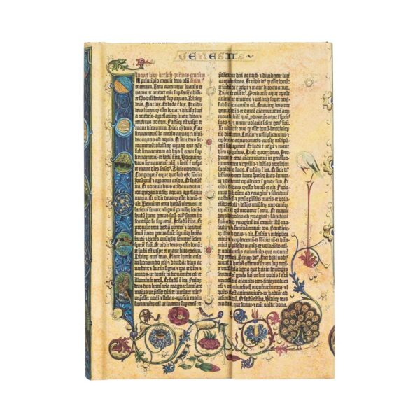 Paperblanks Notizbuch Gutenberg Bibel Genesis – Midi 18×13 cm liniert 3 | Gutenberg-Bibel Genesis – Notizbuch Midi (18×13 cm), liniert