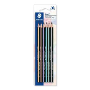 STAEDTLER 6 Bleistifte Noris pastel in Dreikantform HB