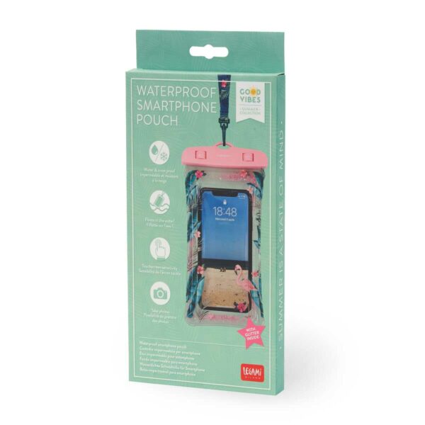 LEGAMI Wasserdichte Schutzhuelle fuer Smartphones Flamingo 5 | Waterproof Smartphone Pouch Flamingo