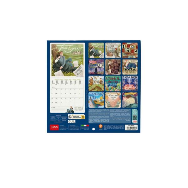 LEGAMI Book Lover Wandkalender 2024 – 18 x 18 cm 3 | Book Lover Wandkalender 2024 – 18 x 18 cm